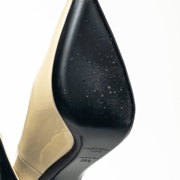 Saint Laurent Opyum Cream Patent YSL Cassandre Pointed-Toe Pumps - Picture 5 of 10